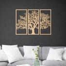 Quadro Decorativo Vazado Árvore da Vida MDF 3 mm Mais Resistente Kit 3 Designer Unico
