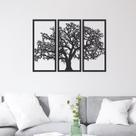 Quadro Decorativo Vazado Árvore da Vida MDF 6mm Mais Resistente Preto Fosco
