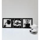Quadro Decorativo Vazado Café 3mm Preto