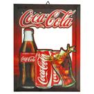 Quadro Decorativo Vazado Coca Cola Área Laser 25x33 Mdf Madeira