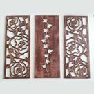 Quadro Decorativo Vazado Floral Marrom Barroco - Decoração Rústica