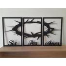 Quadro Decorativo Vazado Foi por Amor 3mm Preto