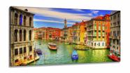 Quadro Decorativo Veneza Itália Paisagem Colorida em Tecido Canvas 130x60