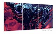 Quadro Decorativo Venom 120x60 3 peças cm em tecido