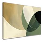 Quadro Decorativo Verde Abstrato Neutro Sala Luxo Tecido Canvas