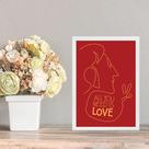 Quadro Decorativo Vermelho - All You Need Is Love 33x24cm - com vidro