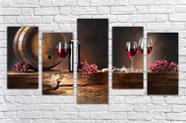 Quadro Decorativo Vinho Bebidas Adega Gourmet Restaurantes Decorações Salas 5 peças com Moldura