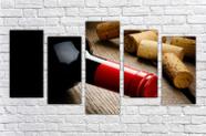 Quadro Decorativo Vinho Bebidas Adega Gourmet Restaurantes Decorações Salas 5 peças com Moldura