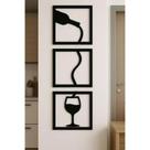 Quadro Decorativo Vinho e Taça Moderno 20x60cm