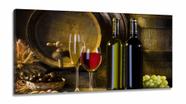 Quadro Decorativo Vinho Torneira Barril em Tecido Canvas 130x60