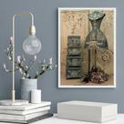 Quadro Decorativo Vintage Moda Fotografia Manequim 33x24cm - com vidro