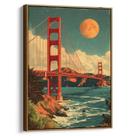 Quadro decorativo Vintage - Ponte Golden Gate ao Luar Nostálgico - Art Canvas