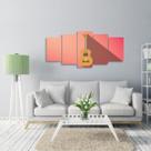 Quadro decorativo Violão Música Minimalista Mosaico 125x60