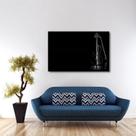 Quadro decorativo Violino Preto e Branco Tela em Tecido