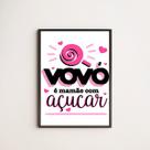 Quadro Decorativo Vovó é Mamãe Com Açúcar 33x24cm - com vidro Quadro Decorativo Vovó é Mamãe Com Açúcar 33x24cm - com vidro