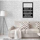 Quadro Decorativo Wake up, Kick Ass, Repeat 3mm Vazado - Mdf