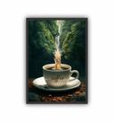Quadro Decorativo Xicara Café Natureza Moldura Preta