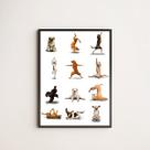 Quadro Decorativo Yoga Dogs 45x34cm - com vidro