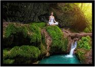 Quadro Decorativo Yoga Meditação Fitness Paisagem Com Moldura RC027