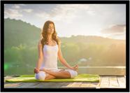 Quadro Decorativo Yoga Meditação Fitness Paisagem Com Moldura RC028