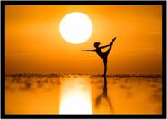 Quadro Decorativo Yoga Meditação Fitness Paisagem Com Moldura RC030