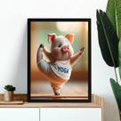 Quadro Decorativo Yoga - Porquinho 24x18cm - com vidro