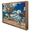 Quadro Decorativo Zebras na Selva em Moldura Caixa