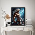 Quadro Decorativo Zeus- Deus Grego Do Céu 24x18cm - com vidro Quadro Decorativo Zeus- Deus Grego Do Céu 24x18cm - com vidro