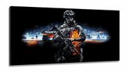 Quadro Decorativos Battlefield em Tecido Canvas 130x60 sala m02