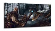 Quadro Decorativos God of War em Tecido Canvas 130x60