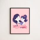 Quadro Desenho Feliz Dia Das Mães 24x18cm - com vidro
