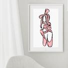 Quadro Desenho Sapatilha de Ballet - 60x48cm