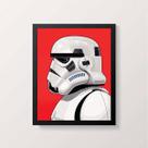 Quadro Desenho Stormtrooper Perfil 33x24cm - com vidro