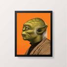 Quadro Desenho Yoda Perfil 24x18cm - com vidro