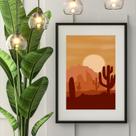 Quadro Deserto Boho Tons de Marrom - 60x48cm Quadro Deserto Boho Tons de Marrom - 60x48cm