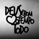 Quadro Deus é Bom o Tempo Todo Frase 20x20 MDF 3D