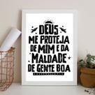 Quadro Deus Me Proteja de Mim 45x34cm - com vidro