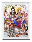 Quadro Deus Shiva Família Índia Hinduísmo Moldura Branca Quadro Deus Shiva Família Índia Hinduísmo Moldura Branca
