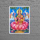 Quadro Deusa Hindu Lakshmi 45x34cm - com vidro
