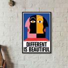 Quadro Different Is Beautiful 24x18cm Quadro Different Is Beautiful 24x18cm