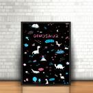 Quadro Dinossauros Estrelas Jacaré Vulcão Moldura 30x40cm Quadro Dinossauros Estrelas Jacaré Vulcão Moldura 30x40cm