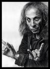 Quadro Dio Black Sabbath Desenho Rock Moldura 42x29cm