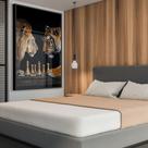 Quadro Disputa Xadrez Entre Leão E Tigre