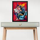 Quadro Divertido Banheiro Pop Arte - Macaco 45x34cm - com vidro