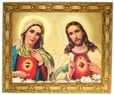 Quadro Dos Sagrados Corações, Mod. 02, Tam.30x25cm. Angelus