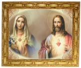 Quadro Dos Sagrados Corações, Mod. 03, Tam. 30x25cm. Angelus