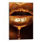 Quadro Dourado Beijo de Luxúria e Opulência