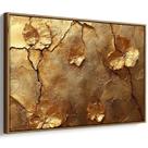 Quadro Dourado Encanto das Flores Eternas