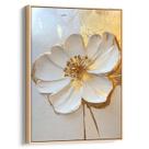 Quadro Dourado Florescer na Pura Elegância Branca