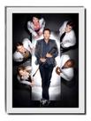 Quadro Dr House Elenco Serie Poster Na Moldura Branca